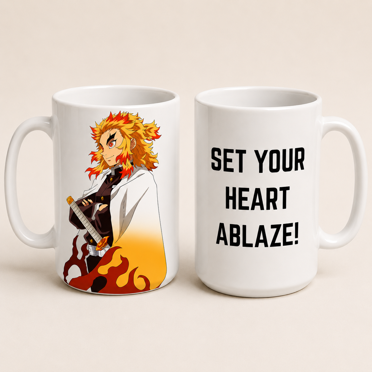 Rengoku Set Your Heart Ablaze! 15oz Mug